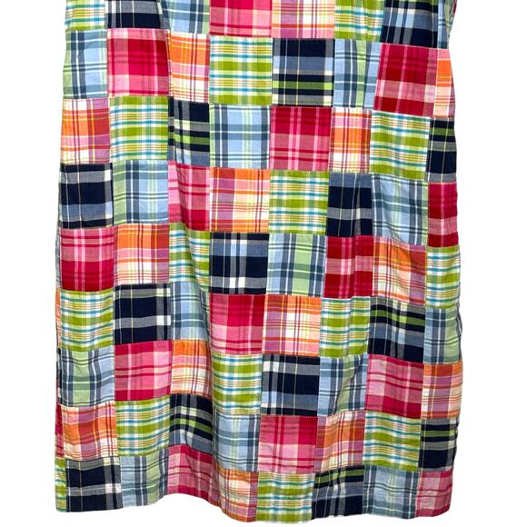 L.L. Bean Plus Size 16 Patchwork Madras Plaid Sleeveless Dress - Picture 4 of 10